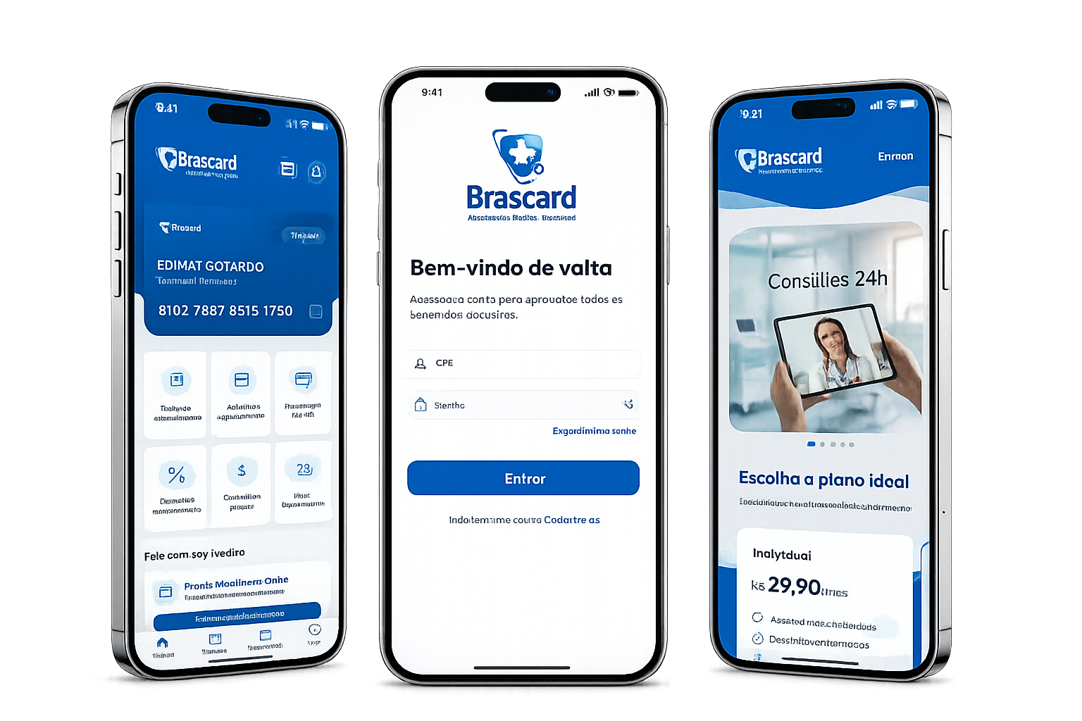 Interface do app Brascard